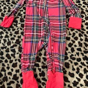 Posh Peanut Red and Black Plaid Onesie